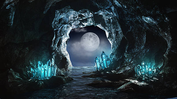 Underground river Underground river and blue crystals crystal stock pictures, royalty-free photos & images