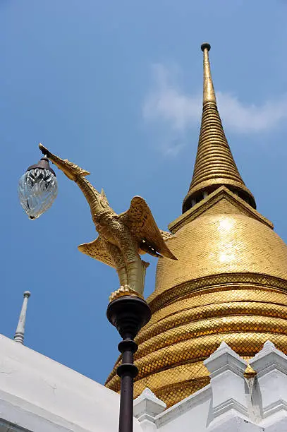 Photo of Golden Swan and pagoda of Thailand