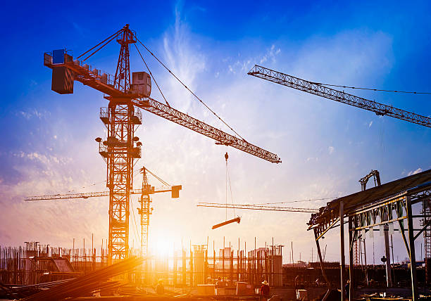 local de construção - crane imagens e fotografias de stock