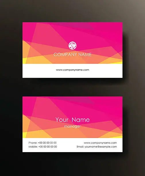 Vector illustration of Set of horizontal elegant abstract mosaic business cards.