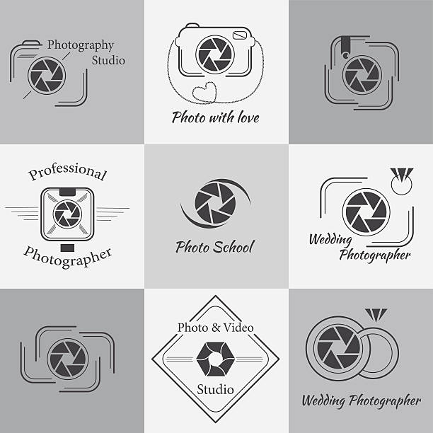 Vector collection of photography logo templates vector art illustration