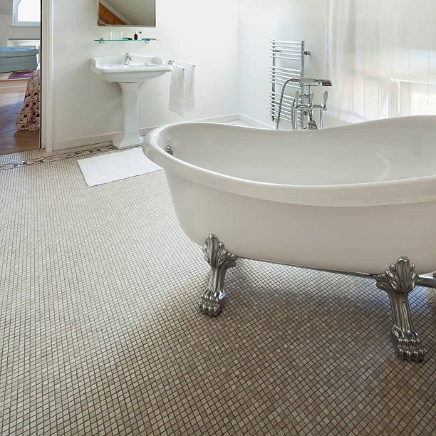 istock classic bathroom with  white tub 493994722