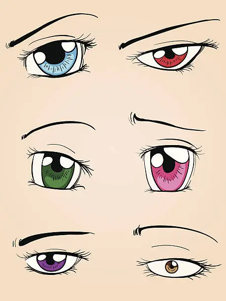 Vector illustration of Manga eyes