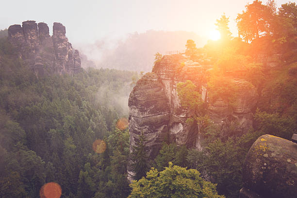 istock Rock mountain pinnacle in Saxony, Germany 493997202