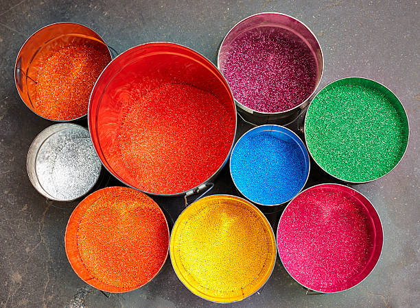 istock Colorful granules in buckets 493997709
