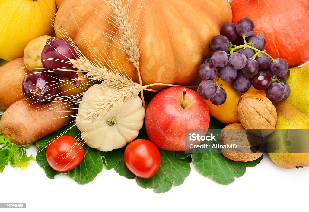 fruits and vegetables fruits and vegetables isolated on a white background 2015 Stock Photo