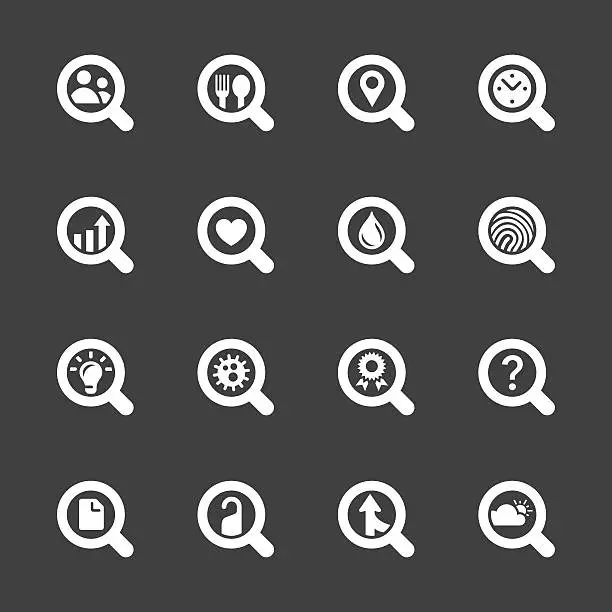 Vector illustration of Search Engine Set 2 Icons - White Series