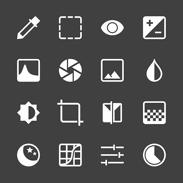 Vector illustration of Photo Editor Icons - White Series