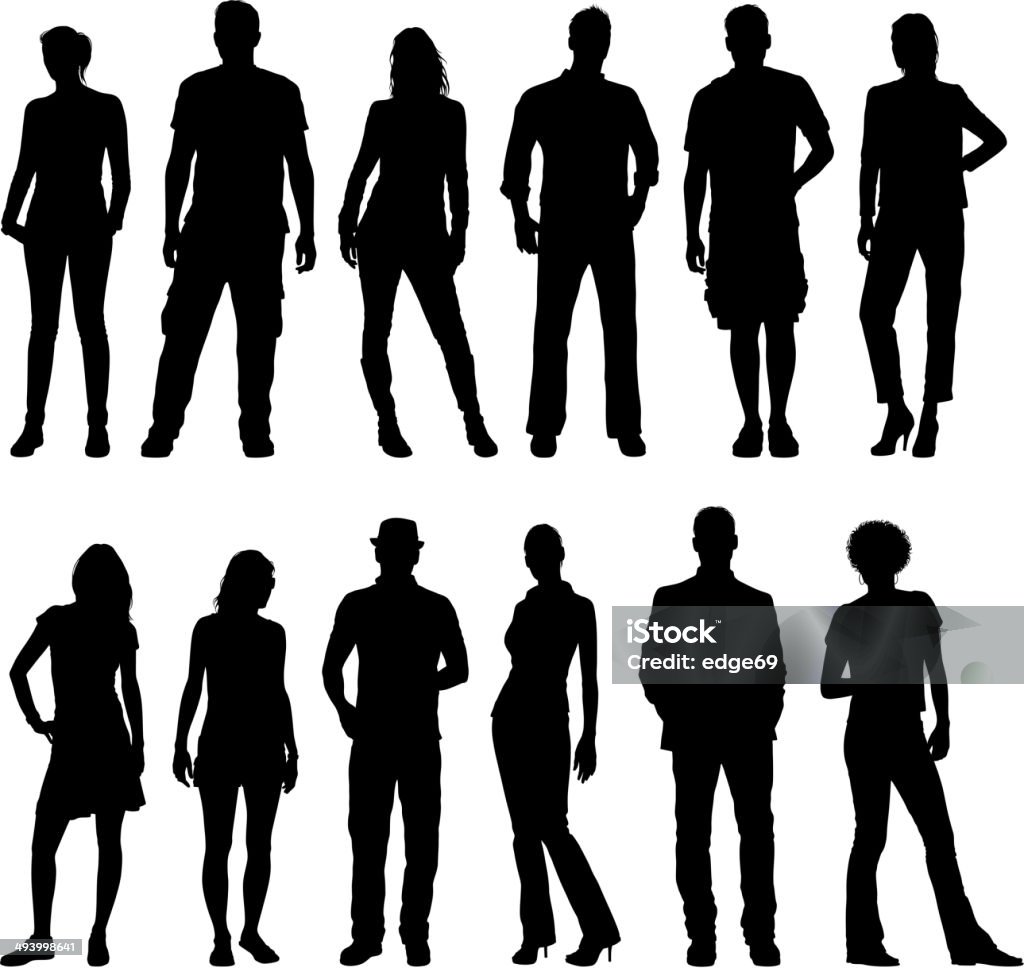 Young People Silhouettes Young people silhouettes.Please take a look at other work of mine linked below.  In Silhouette stock vector