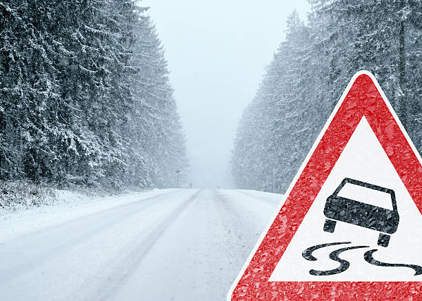 istock Winter Driving - Caution - Risk of Snow and Ice 493999940