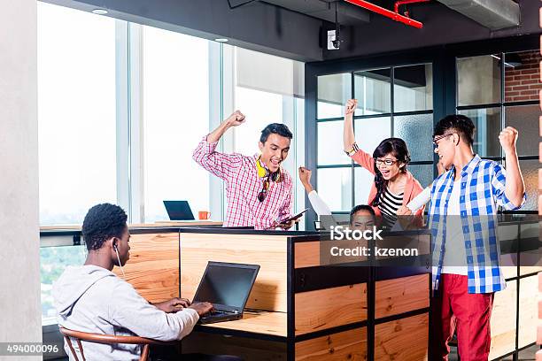 Startup Business People In Cubicles Stock Photo - Download Image Now - 2015, Adult, African Ethnicity