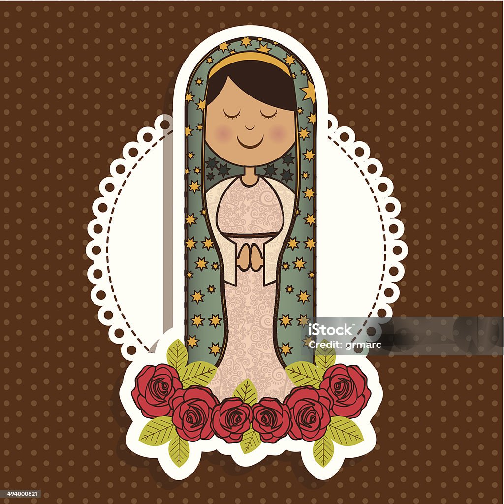 Virgin Mary Religious Illustration from the Virgin Mary, mother of Jesus Christ, vector illustration Adult stock vector