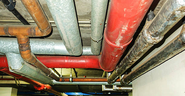 istock Grunge Colorful Pipeline in The Building 494000822