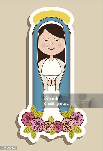 Virgin Mary Stock Illustration - Download Image Now - Adult, Annunciation, Catholicism