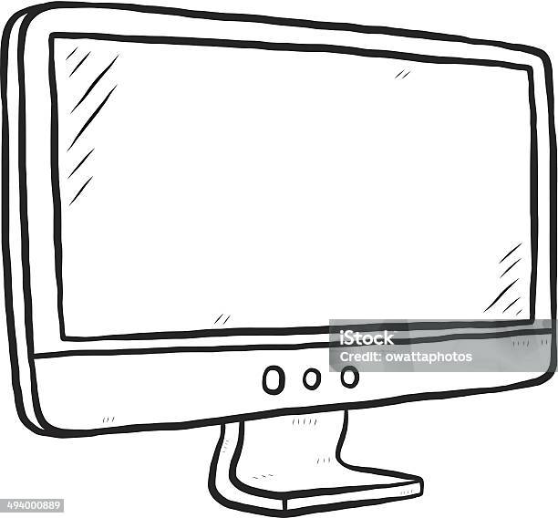 Wide Screen Computer Monitor Stock Illustration - Download Image Now - Drawing - Art Product, Computer, Computer Monitor