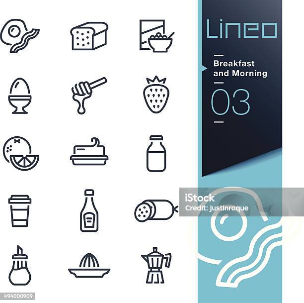 Lineo Breakfast And Morning Outline Icons Stock Illustration - Download Image Now - Icon Symbol, Butter, Delicatessen