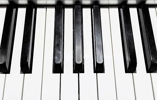 Photo of Close up of Piano Keys Background Texture