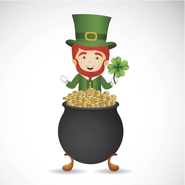 illustrations, cliparts, dessins animés et icônes de jour de saint patrick - st patricks day pot of gold clover irish culture