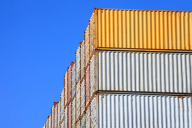 istock Various brands and colors of shipping containers 494001804