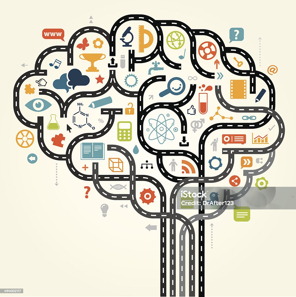 Study Process Brain Studying Brain Stock Illustration - Download Image Now - Key, Pointing ...