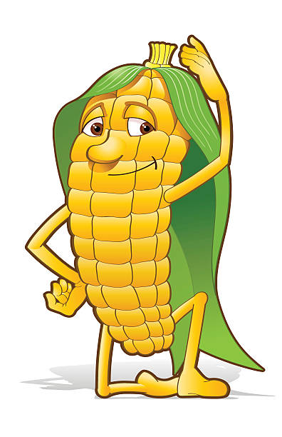 illustrazioni stock, clip art, cartoni animati e icone di tendenza di ballerino di mais - corn fruit vegetable corn on the cob