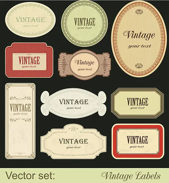 Vector illustration of Vintage labels