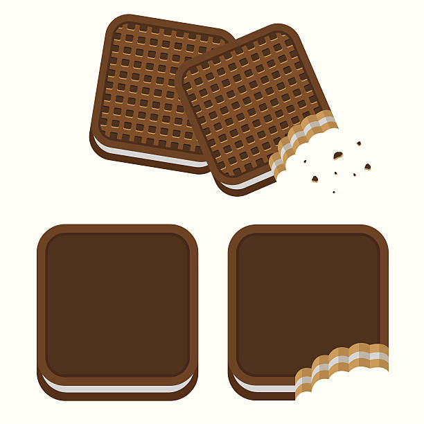 illustrations, cliparts, dessins animés et icônes de cookie - biscuit cookie cracker missing bite