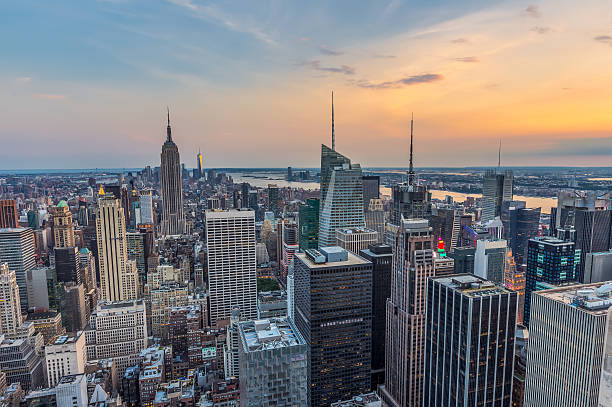 istock New York City midtown skyline at sunset 494003110