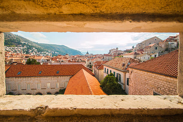 istock Dubrovnik, Croatia, panorama through the wall hole 494003502