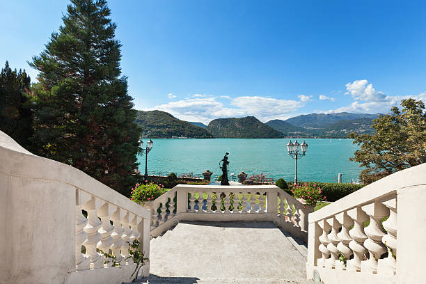 istock grand staircase with lake view 494003542