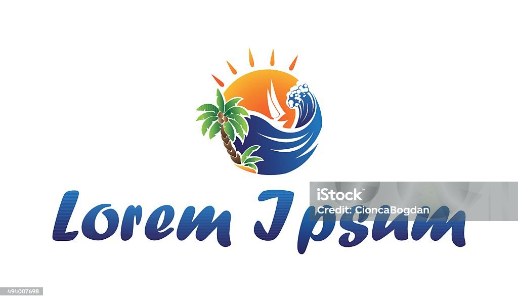 Icon beach and recreational activities 2015 stock vector