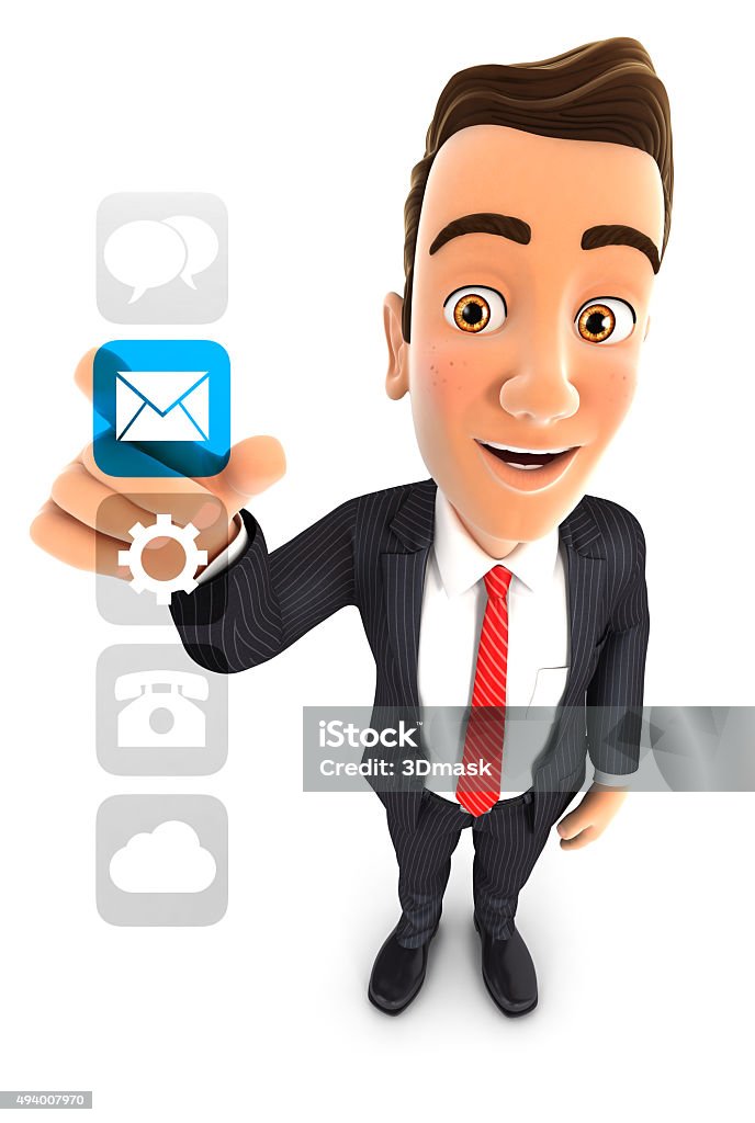 3d businessman applications interface 3d businessman applications interface, isolated white background 2015 Stock Photo
