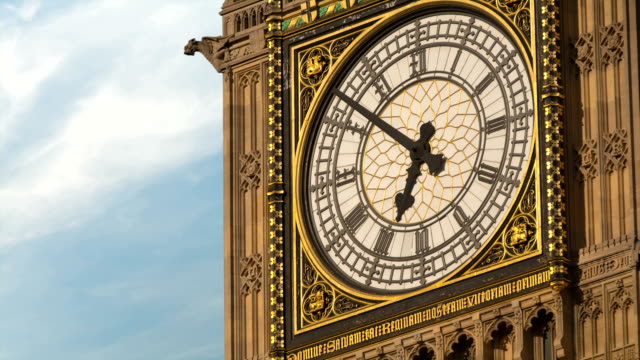 Time-lapse with clouds close up of Big Ben, London