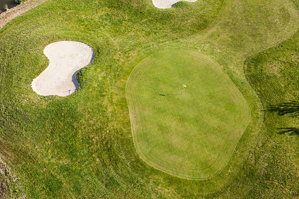 istock Aerial view over golf field 494023268