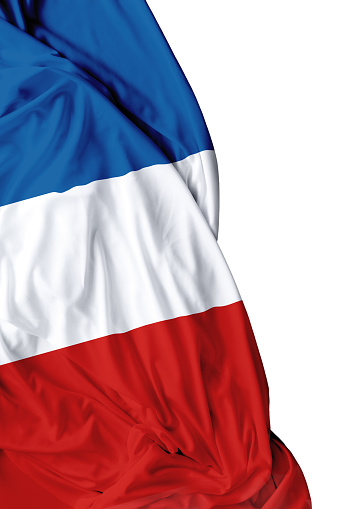 France waving flag on white background