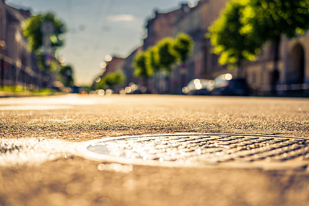 istock City on a sunny day, a quiet street with trees 494025526