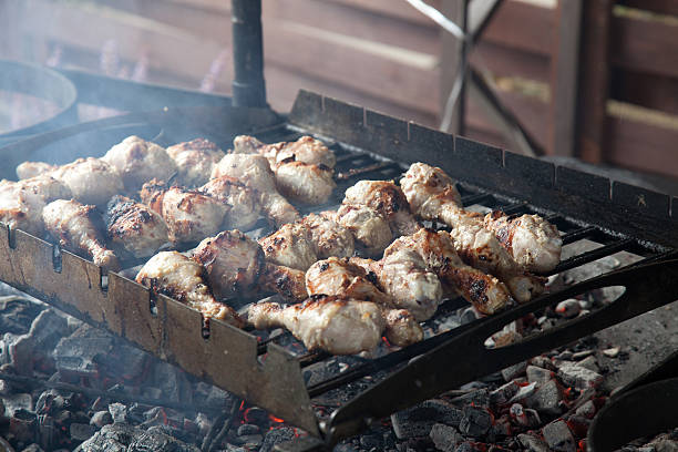 istock steak on the grill with flames. 494029800