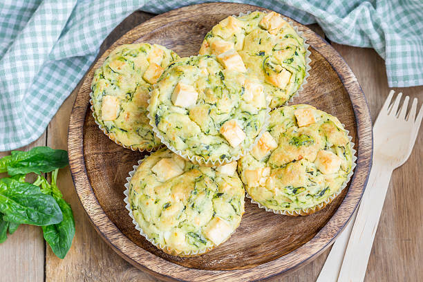 istock Snack muffins with spinach and feta cheese 494031292