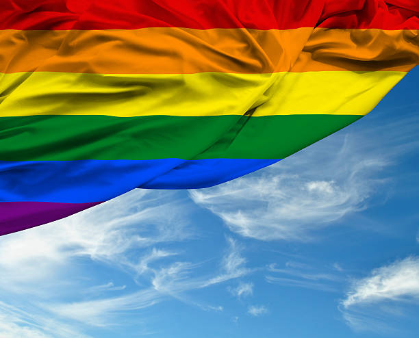 istock LGBT waving flag on beautiful day 494032520