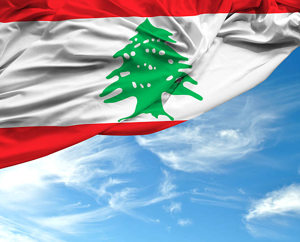 istock Lebanon waving flag on beautiful day 494032852
