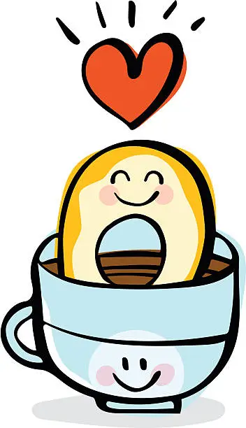 Vector illustration of Coffee and Doughnut Characters