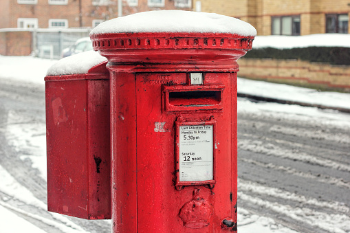 Post Box Snow. Royal Mail Winter