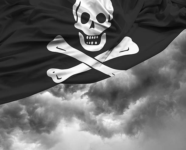 istock Pirate waving flag on bad day 494034452