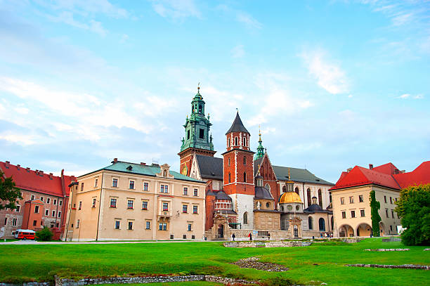 Wawel Castle in Krakow View of a Wawel Castle at colorful dusk in Krakow, Poland wawel cathedral photos stock pictures, royalty-free photos & images
