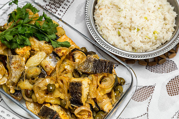 istock Delicious and traditional portuguese codfish with potatoes 494034790