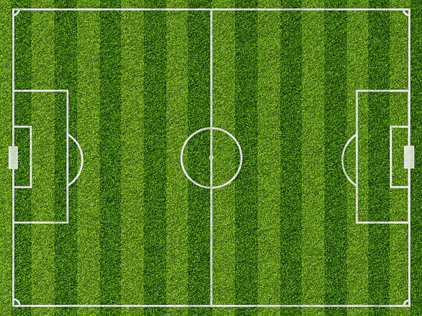 istock Empty football field with markup 494036797