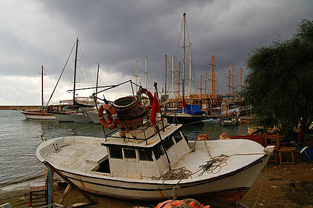 istock Boat Marina And Cloudy Weather In Turkey 494037028