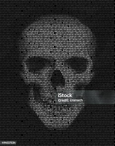 Skull Made Of Binary Code Hacker Cyber War Symbol Stock Illustration - Download Image Now