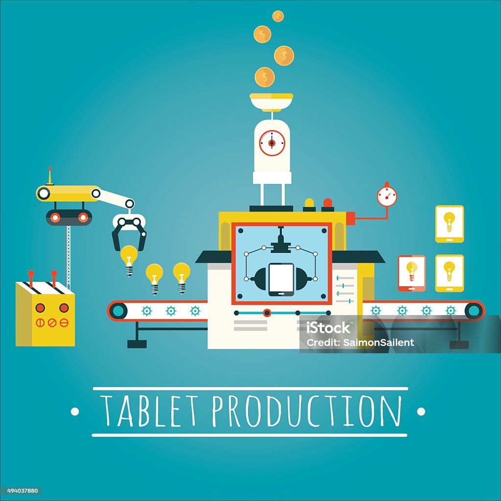 Computer Tablets Manufacturing Tablet Pc Manufacturing Stock Illustration - Download Image Now ...
