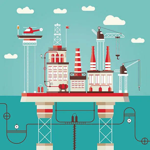 Vector illustration of Offshore station